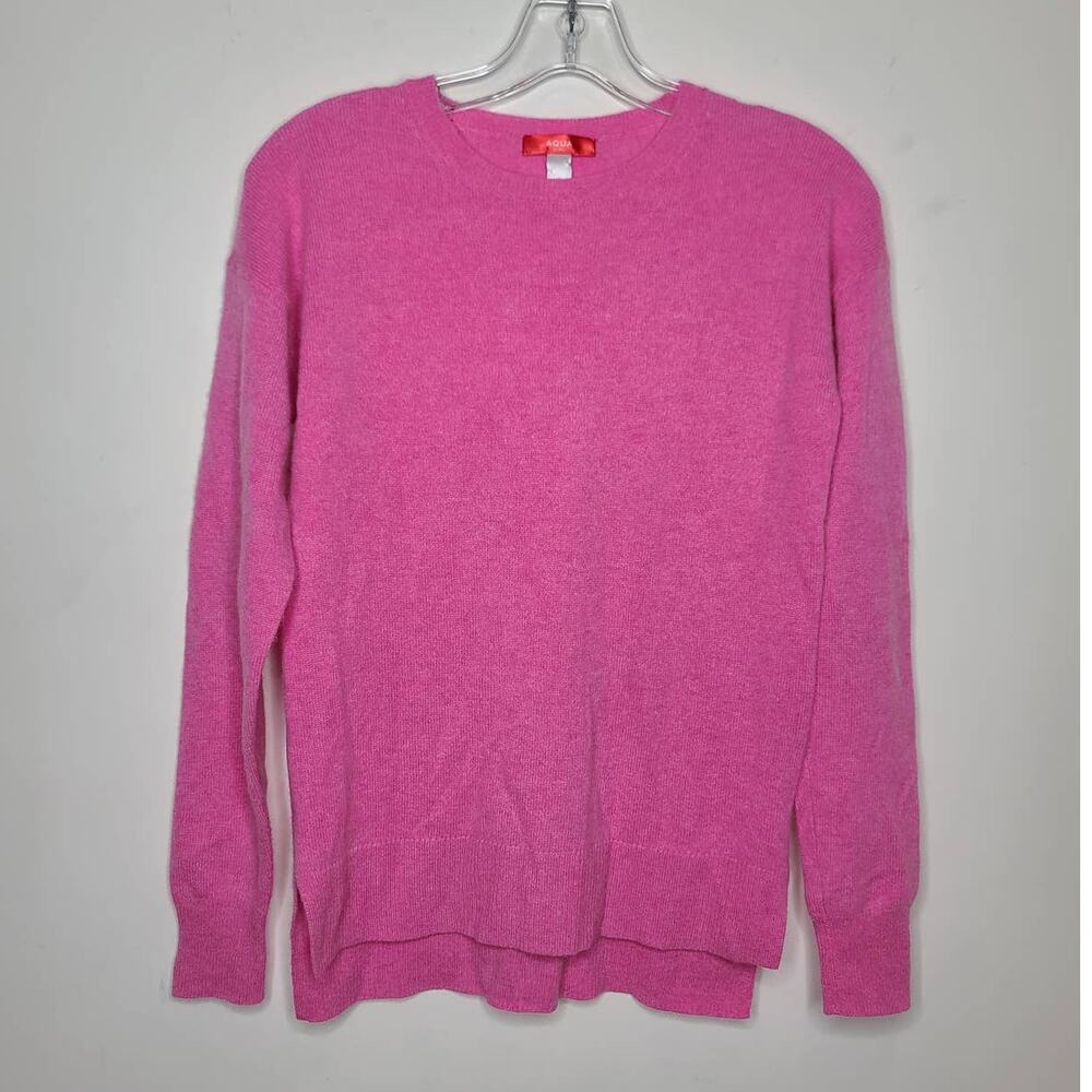 Aqua Girl pink cashmere long sleeve sweater - large